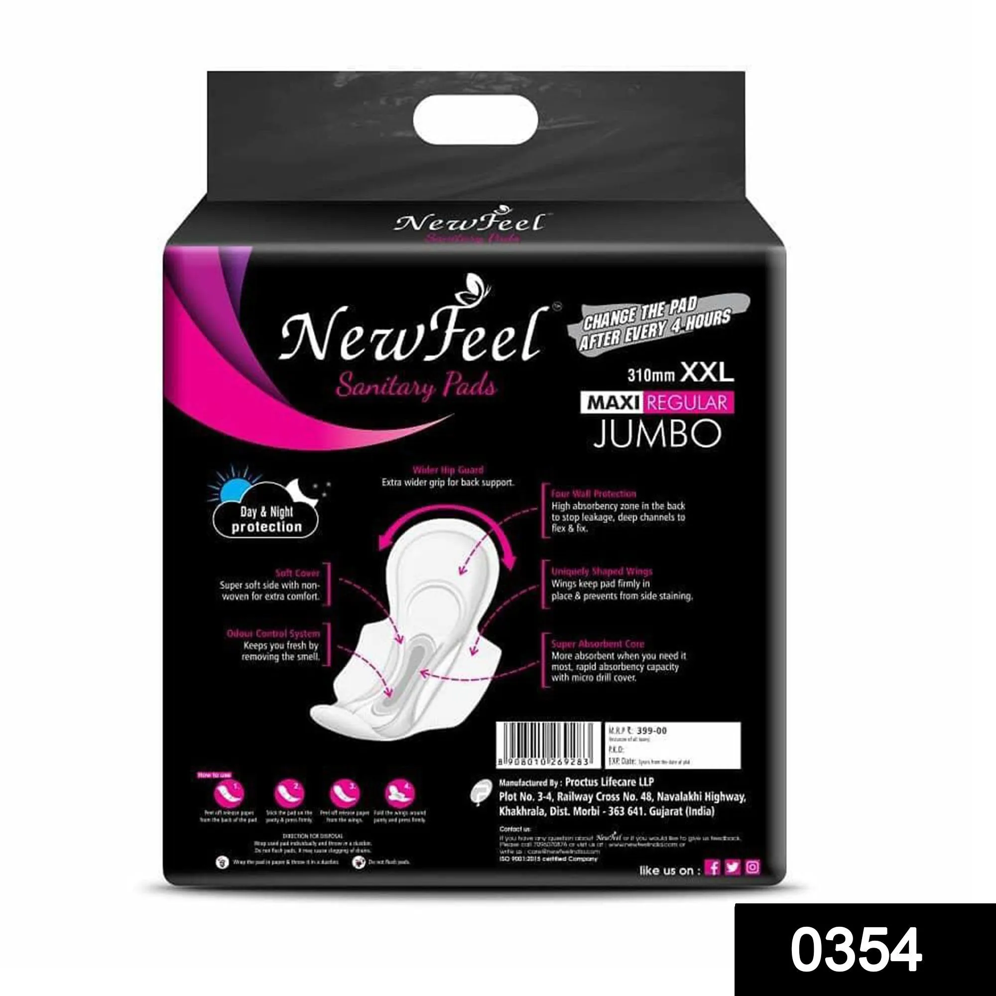 0354 New Feel Sanitary Pad 310 mm XXL maxi Regular Jumbo - 40pads