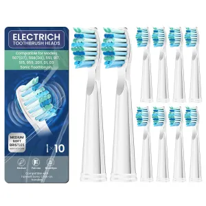 10 Pack Toothbrush Heads, Electric Toothbrush Replacement Heads Compatible with Fairywill Electric Toothbrush FW-507/508/515/551/917/959/2011/D1/D3/D7/D8 White 10Pack