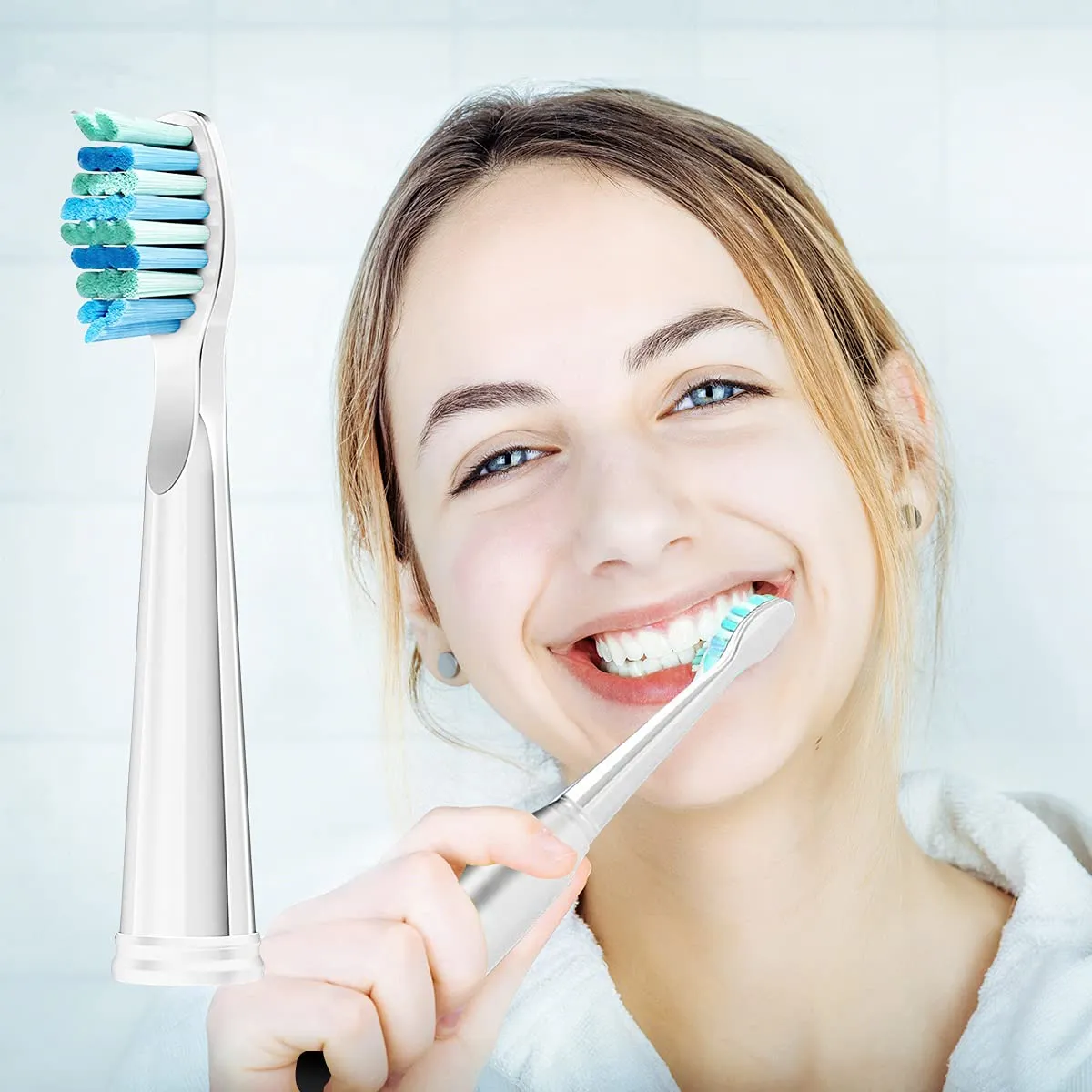 10 Pack Toothbrush Heads, Electric Toothbrush Replacement Heads Compatible with Fairywill Electric Toothbrush FW-507/508/515/551/917/959/2011/D1/D3/D7/D8 White 10Pack