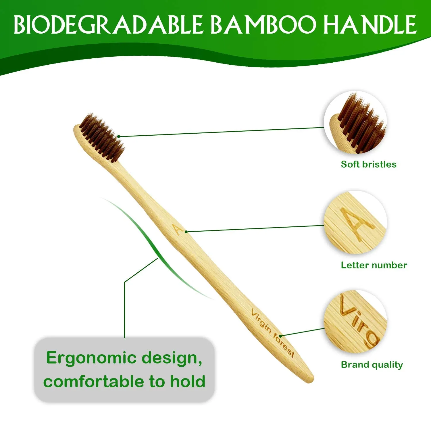 10 Pcs Bamboo Toothbrush with Coloured Soft Bristles Eco Friendly Biodegradable Organic Natural Wood Toothbrush for Sensitive Gums 10 Multicolour