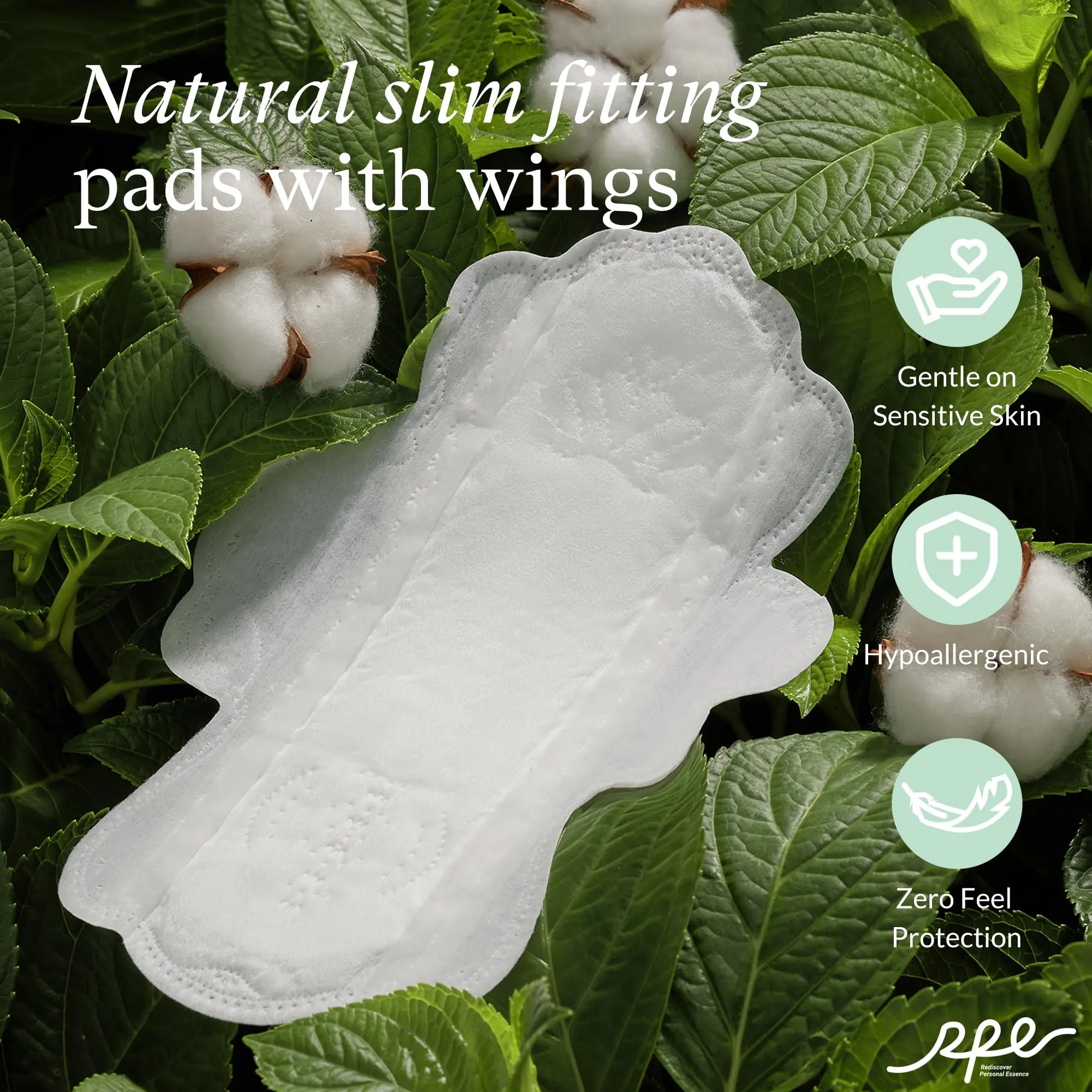 100% Organic Pads for Women, Ultra Thin Feminine Pads with Wings, Unscented Period Pads, Regular Absorbency Sanitary Pads, Organic Cotton Pads Menstrual (Regular, Size 3, 54 Count)