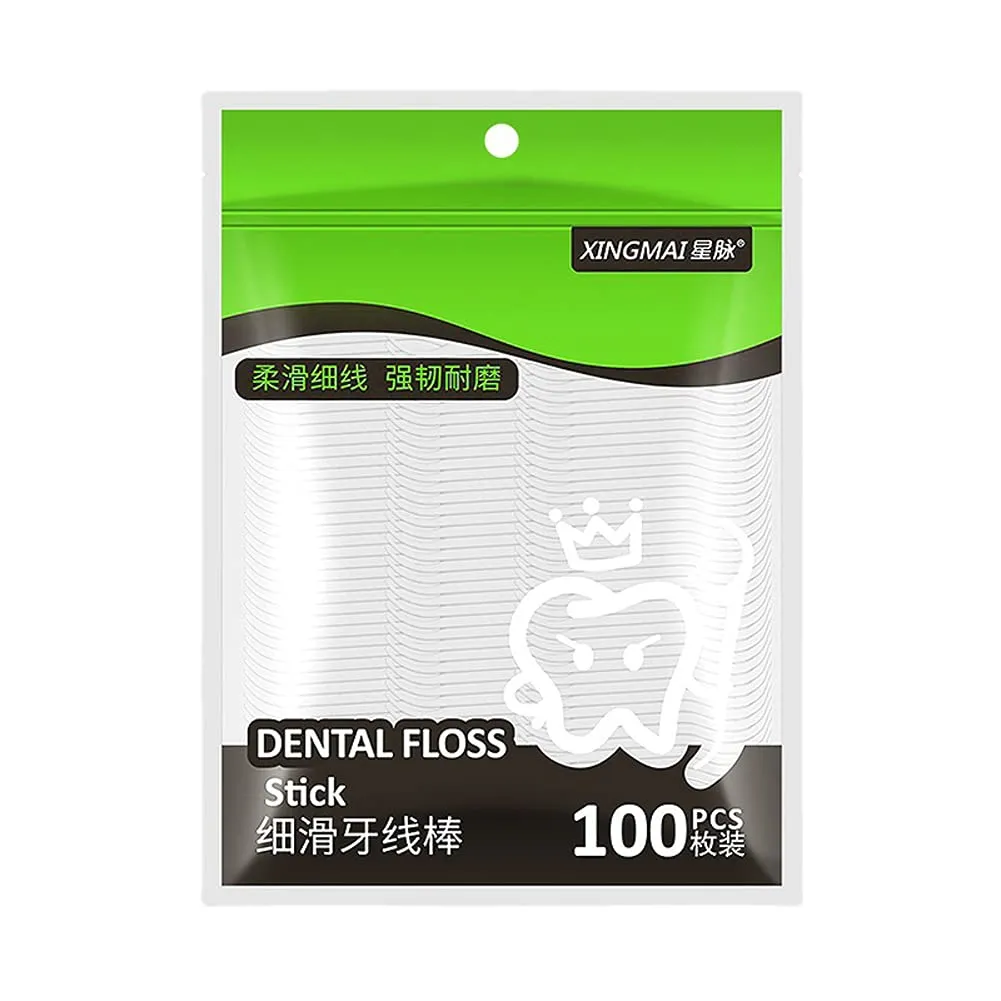 100pcs 2 in 1 Dental Floss Picks Toothpick Thin Floss to Protect The Gap Does Not Grow