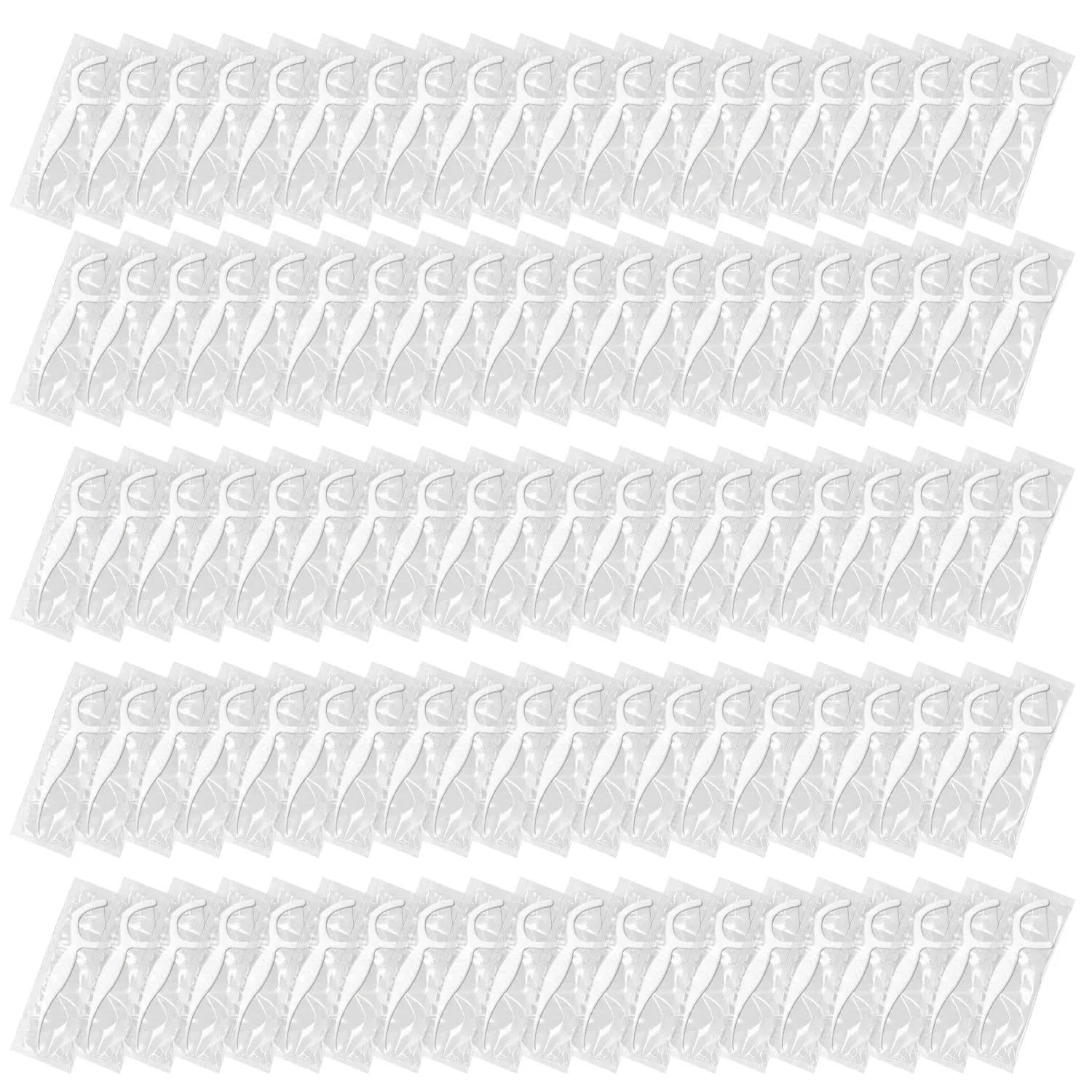 100Pcs Dental Floss Picks, Dental Floss, Toothpicks, Dental Floss Picks, Plastic Toothpick Sticks, Portable Floss Harp for Cleaning Teeth (Individually Packed)
