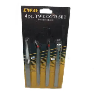 1044 - TWEEZER METAL 5IN 4PC SET
