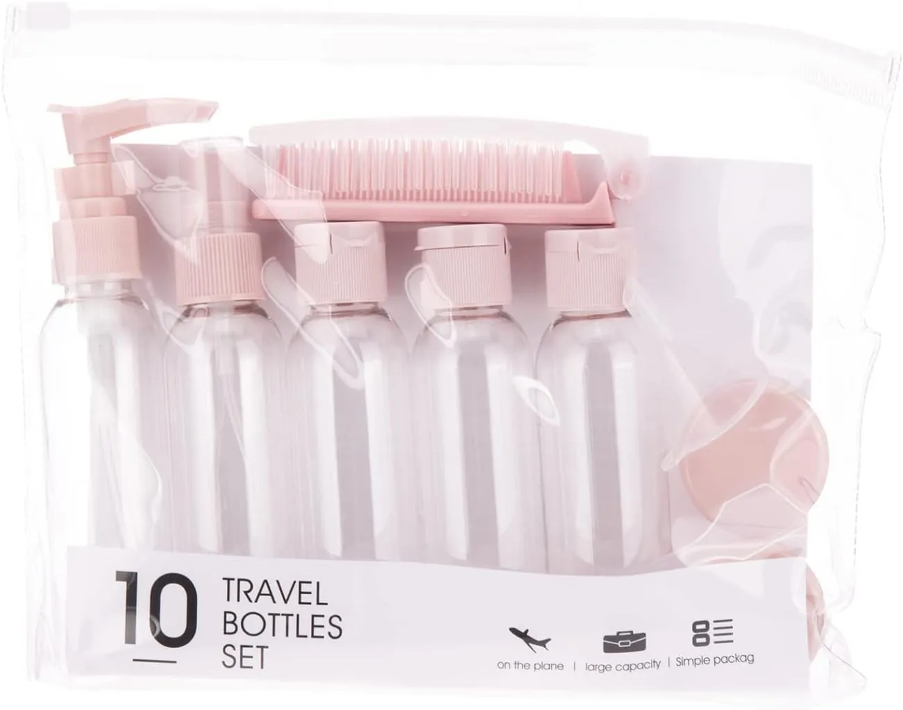 10PCs BPA Free Portable Toiletry Containers Set-Pink(SA2405-173)