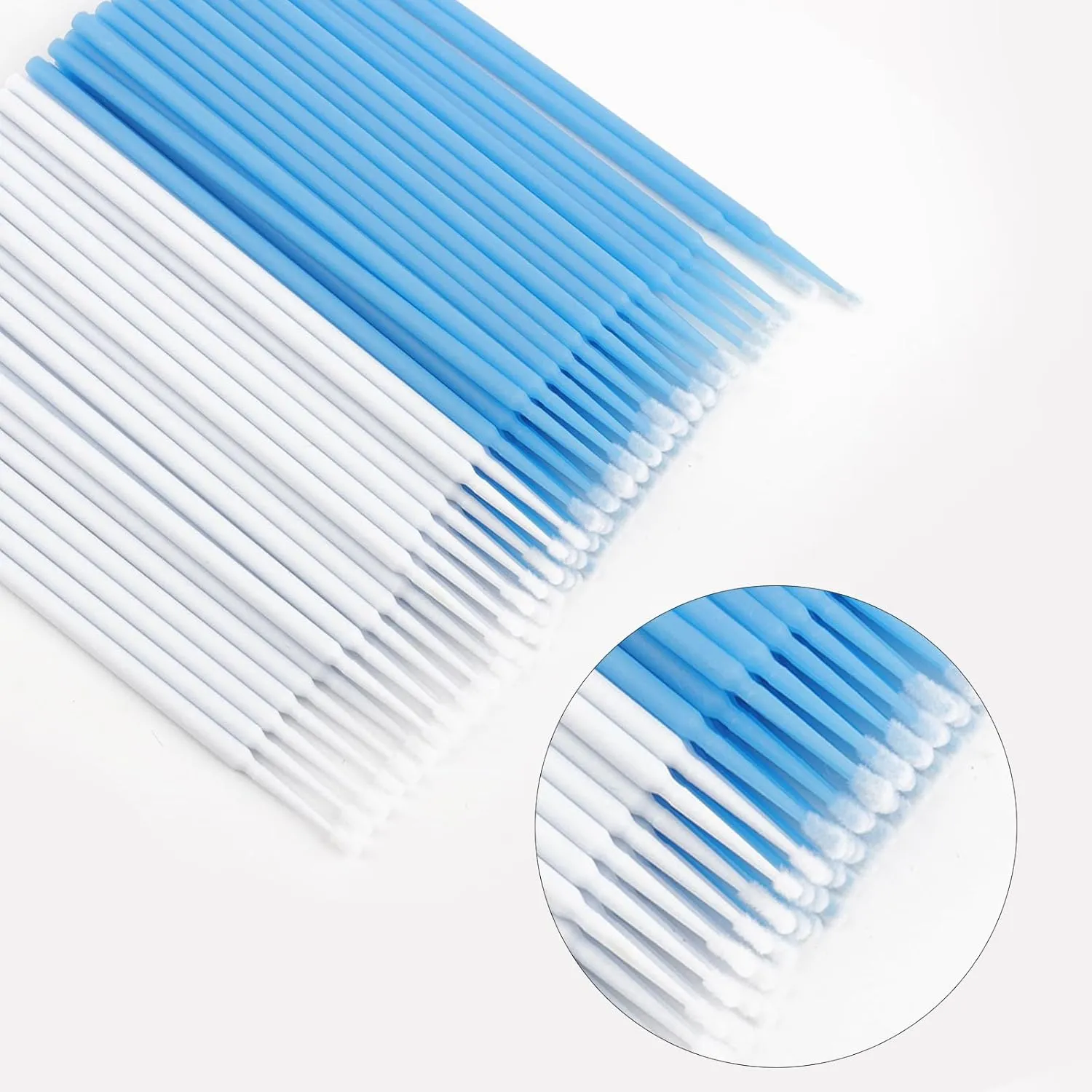 1200Pcs Micro Applicator Brush, Precision Mascara Wands for Eyelash Extensions, Lash Mascara Applicators - Ideal for Lashes, Eye, Dental, Brows, Personal Care (Blue/White)