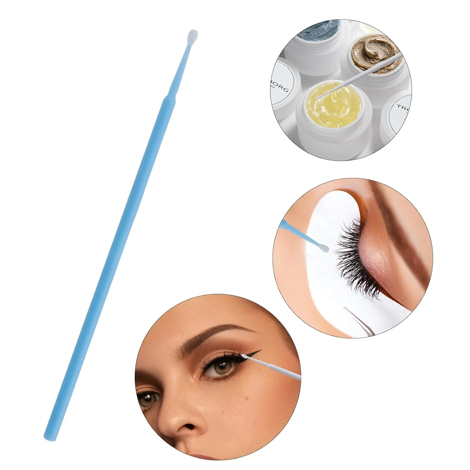 1200Pcs Micro Applicator Brush, Precision Mascara Wands for Eyelash Extensions, Lash Mascara Applicators - Ideal for Lashes, Eye, Dental, Brows, Personal Care (Blue/White)