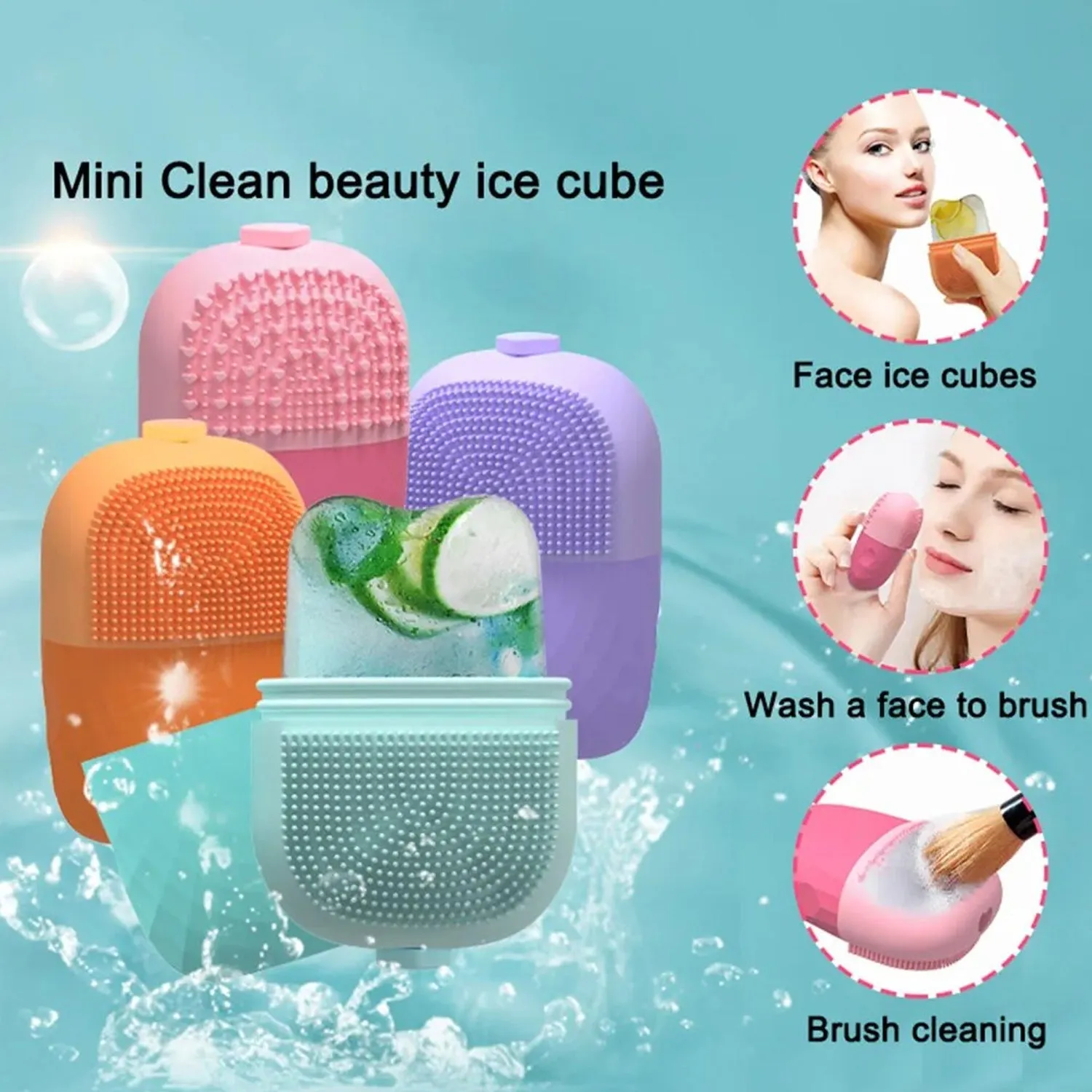 1227A Ice Face Roller, Ice Cube Roller for Face, Eyes and Neck Naturally Conditioning and Skin Care,  Ice Roller & Scrubber For Face, Reusable Massage Silicone Ice Mold (1 Pc)