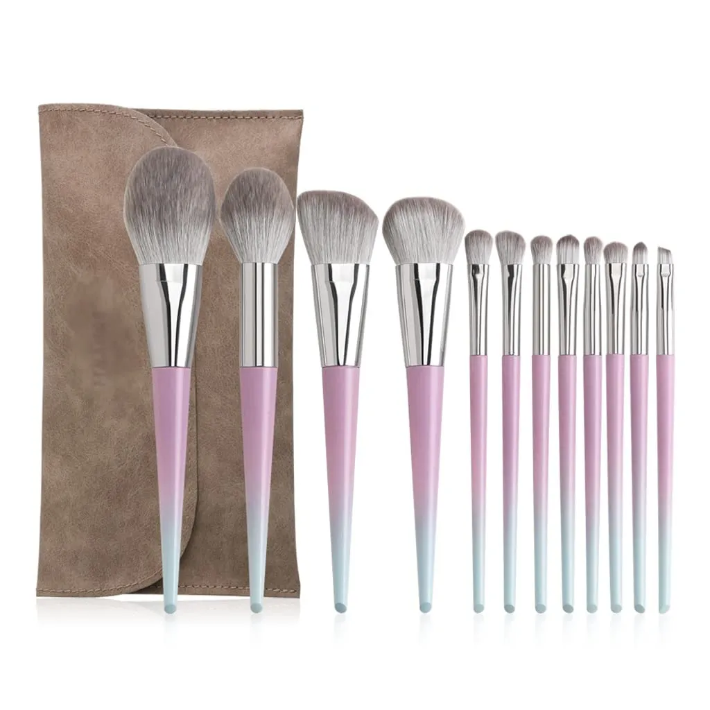 12pcs Makeup Brushes Set Large Loose Powder Foundation Highlight EyeShadow Eyebrow Soft Hair Brushes