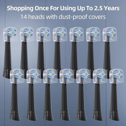 14 Pack Compatible with Oral-B iO 3/4/5/6/7/8/9/10 Series Ultimate Clean Electric Toothbrush Replacement Brush Heads,for Oral-B iO Electric Toothbrush,Black