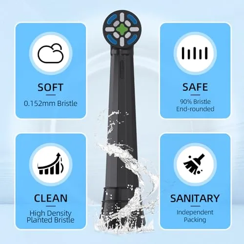 14 Pack Compatible with Oral-B iO 3/4/5/6/7/8/9/10 Series Ultimate Clean Electric Toothbrush Replacement Brush Heads,for Oral-B iO Electric Toothbrush,Black