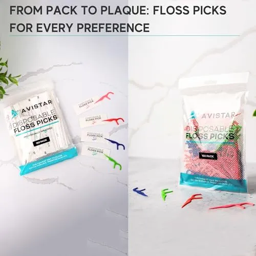 150 Travel Floss Picks Bulk - Blue Easy Grip Disposable Floss Picks - Dental Floss Pick - Smooth Strong Dental Flossers for Teeth - Gently Removes Plaque & Food Particles Between Teeth