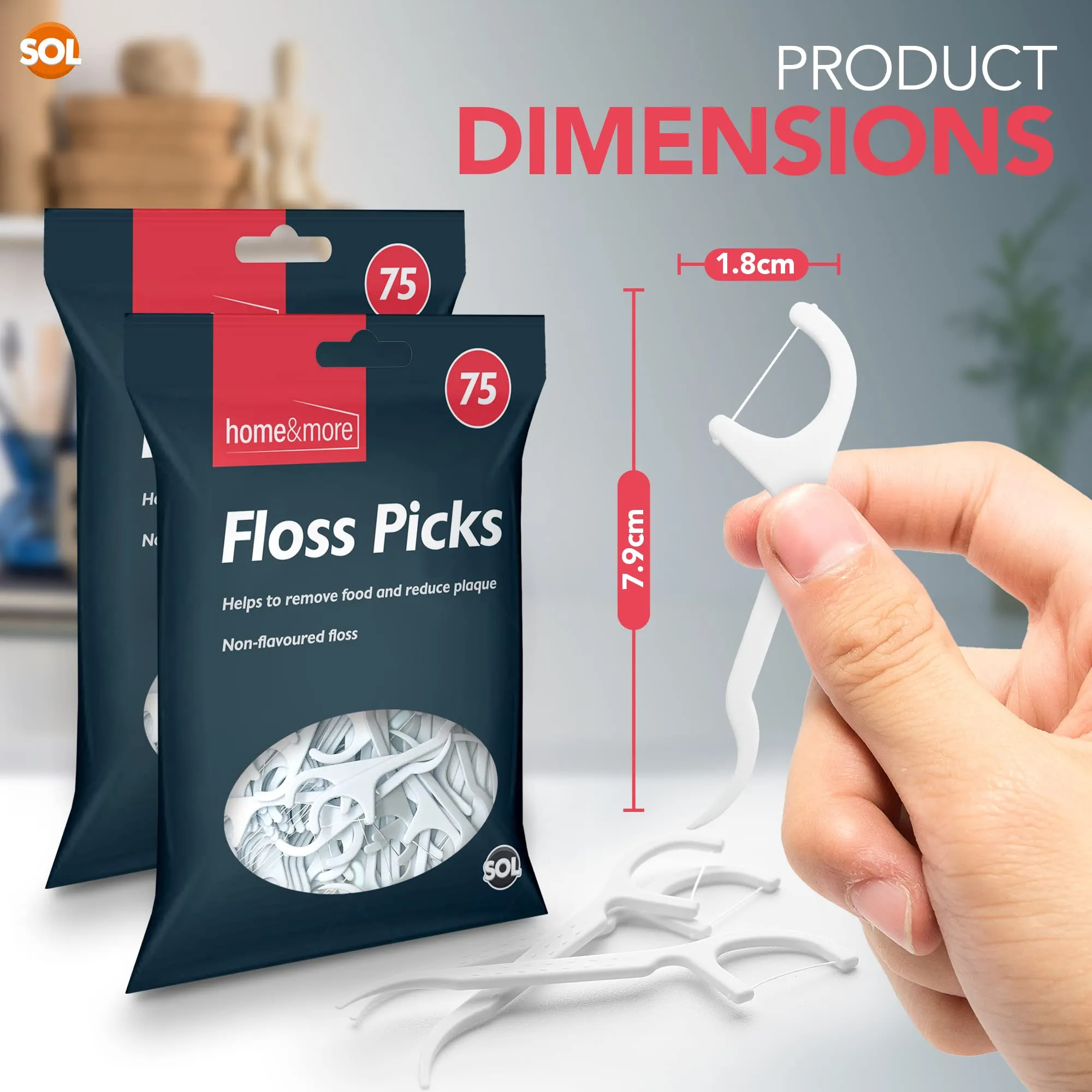 150pk SOL Dental Floss Stick | Durable & Portable Floss Harps | Premium Polymer Thread Tooth Floss Picks | Toothpicks Sticks Flossers | Dental Floss Picks Plastic Toothpicks Stick Floss Sticks Dental
