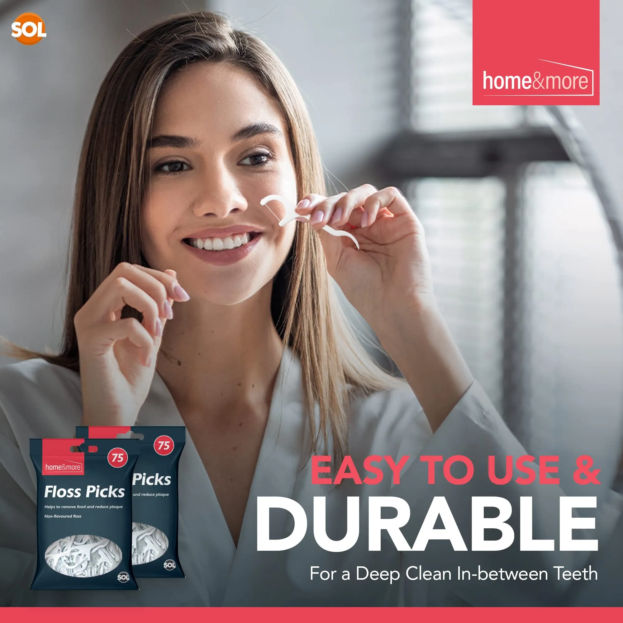 150pk SOL Dental Floss Stick | Durable & Portable Floss Harps | Premium Polymer Thread Tooth Floss Picks | Toothpicks Sticks Flossers | Dental Floss Picks Plastic Toothpicks Stick Floss Sticks Dental