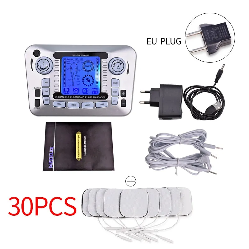 20 Levels Body Massage Electronic Slimming Pulse Massage Muscle Relax Pain Relief Stimulator Tens Acupuncture Therapy Machine