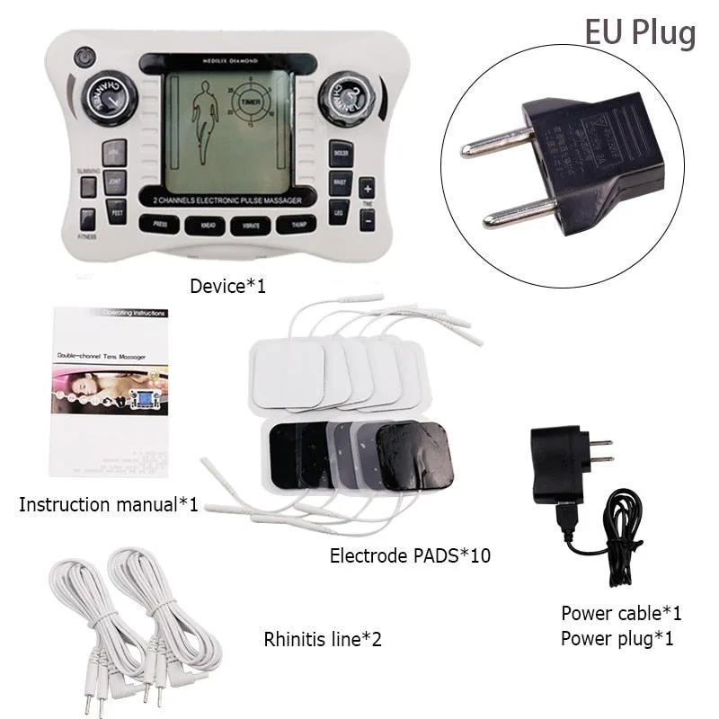 20 Levels Body Massage Electronic Slimming Pulse Massage Muscle Relax Pain Relief Stimulator Tens Acupuncture Therapy Machine