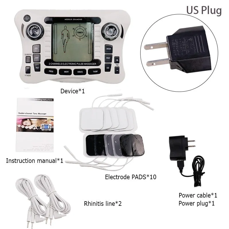 20 Levels Body Massage Electronic Slimming Pulse Massage Muscle Relax Pain Relief Stimulator Tens Acupuncture Therapy Machine