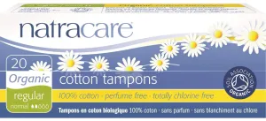 20 Organic Cotton Tampon No Applicator Regular- 5 Boxes
