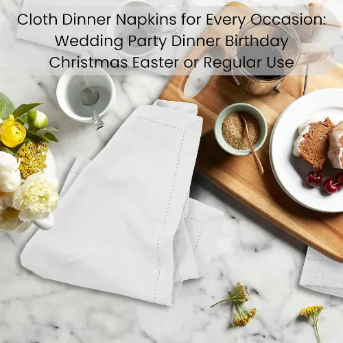 200X White Cotton Napkins 250TC Table Linen Dwhite cloth napkinsinner Cloth For Hotel Wedding Party 41cm x 41 cm