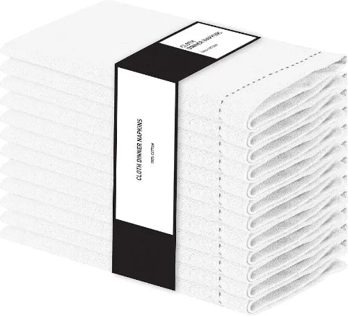 200X White Cotton Napkins 250TC Table Linen Dwhite cloth napkinsinner Cloth For Hotel Wedding Party 41cm x 41 cm