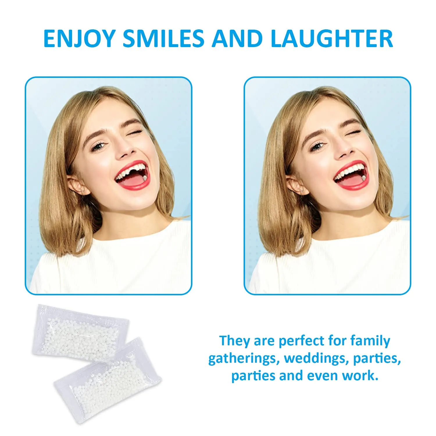 20g Temporary Tooth Restoration Beads with 5 Floss Sticks, Tooth Filling Replacement, Missing Tooth Broken Tooth Filling Material for Missing Denture Defects
