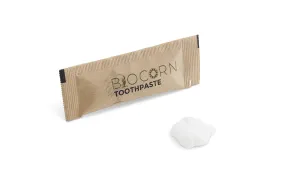 (250/1000 Pack) BIOCORN 5g Toothpaste Travel Size, in individual kraft paper bags