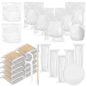 2700 Count Hotel Vanity Set Bulk 1000 Count Cotton Balls 500 Count Cotton Rounds 1000 Count Cotton Swabs with Double Round Tip 200 Count Dental Floss Picks for Face Makeup Removal Toiletries