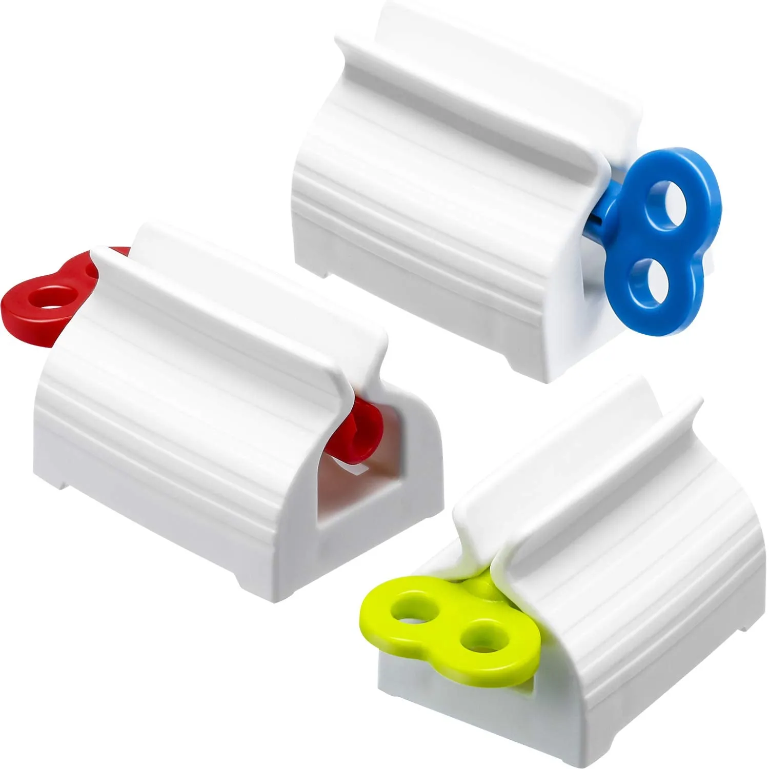 3 Pieces Rolling Tube Toothpaste Squeezer Toothpaste Seat Holder Stand Rotate Toothpaste Dispenser for Bathroom (Mix Color) Mix Color