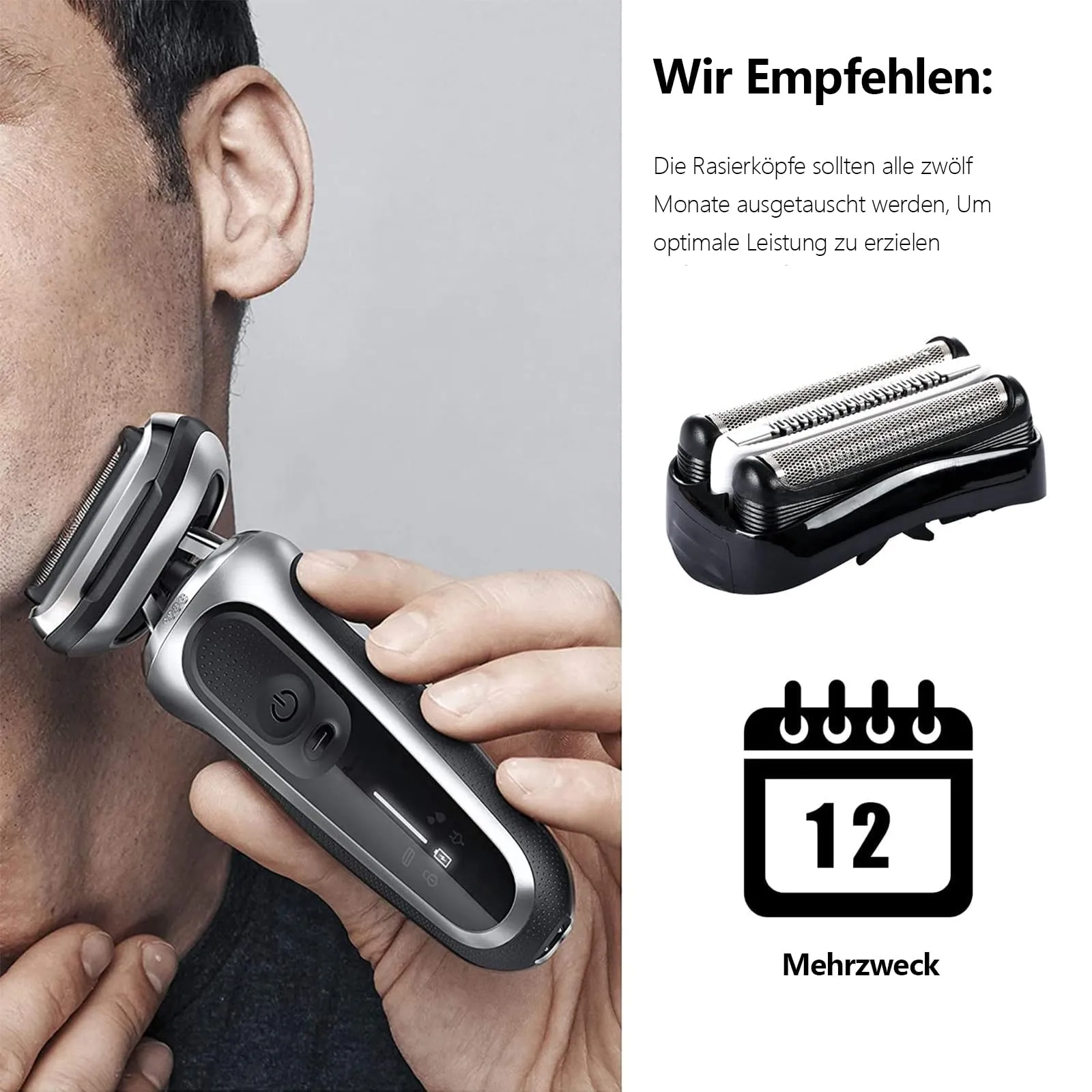 32b shaving head for Braun Series 3, shaving blade compatible with Braun Series 3 Proskin, replacement shaving head for Braun 3040s 3020s 3010s 3050s 3070cc 3080s, accessories for Braun electric shaver S3【2 pieces】