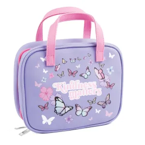 3C4G Butterfly Away Kids Travel Toiletries & Cosmetic Set with TSA Approved Travel Bottles, Girls Lip Gloss, Kids Nail Polish & More - Girls Makeup Bag, Travel Bottles for Toiletries by Make It Real