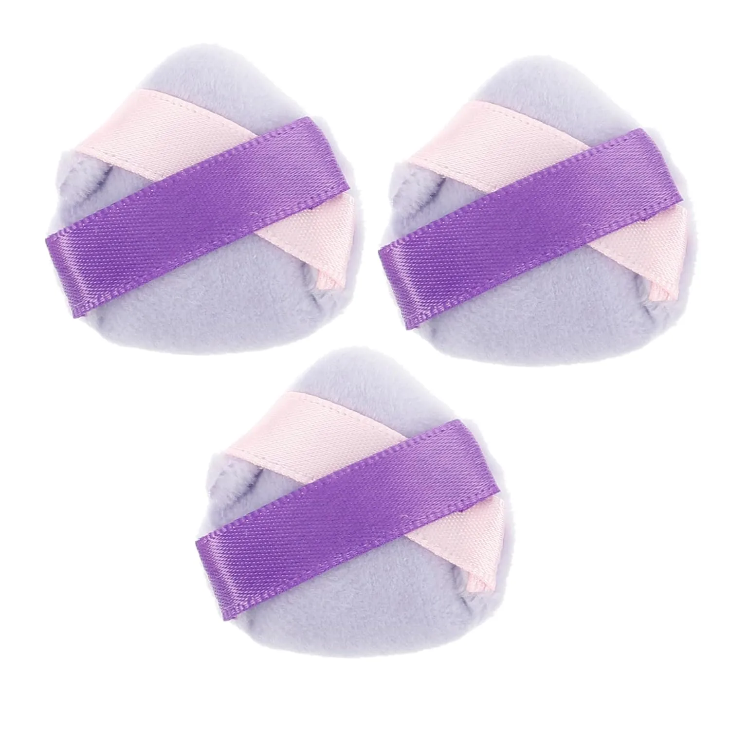 3pcs Makeup Powder Puff Soft Velour Triangle Applicators for Foundation Loose Powder and Blush Portable Beauty Tools for Quick and Travel