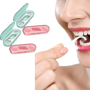 4 Boxes of Dental Floss Travel Floss Toothpicks with Case for Teeth Cleaning