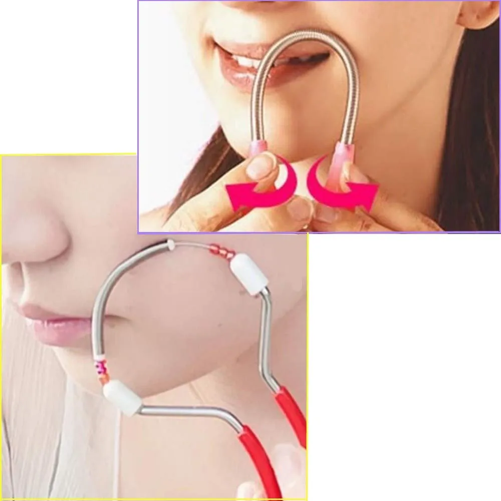 4 Pcs Face Epilator for Women Hair Remover Spring Face Hair Remover with Handle Ladies Beauty Hair Epilator Tool (Random Color)