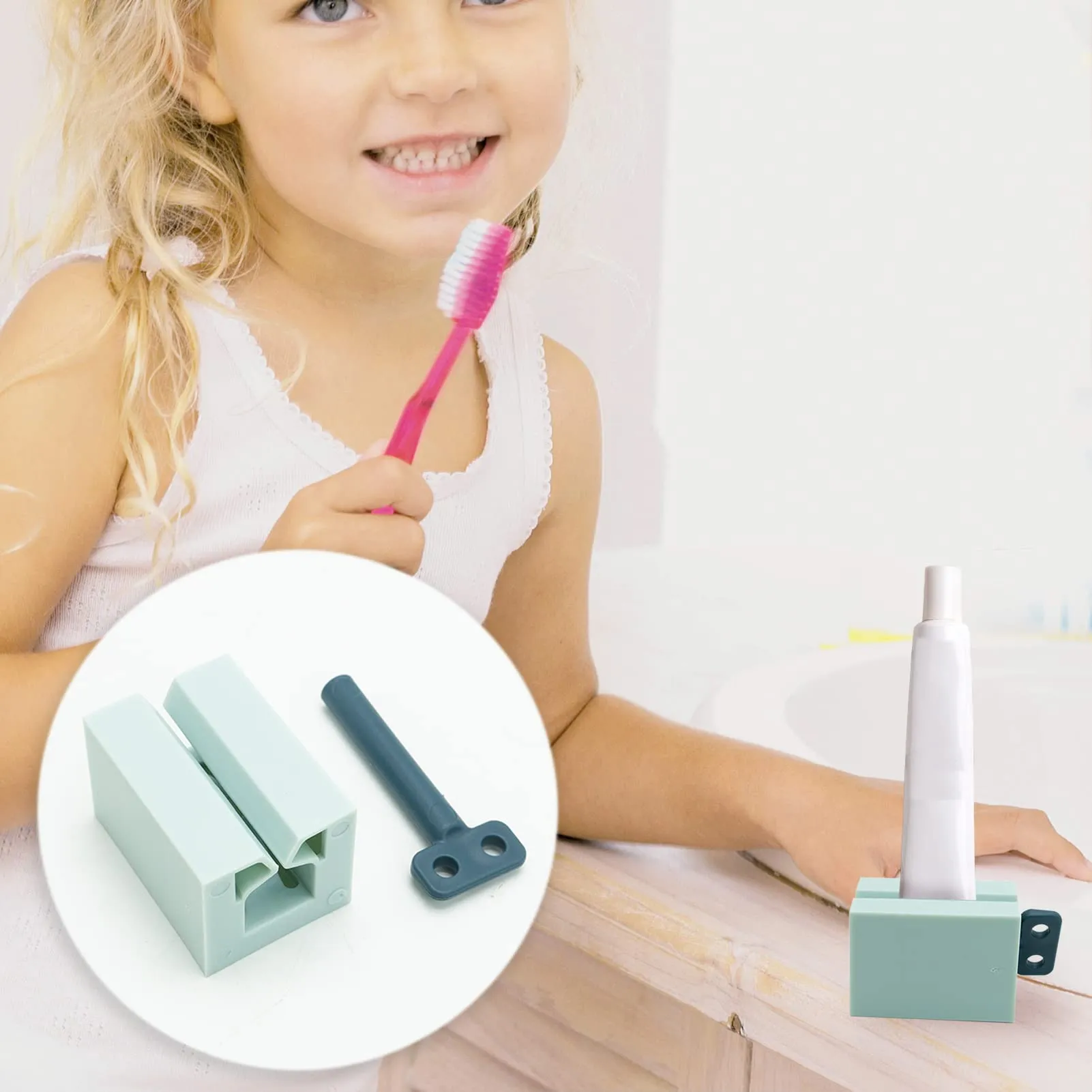 4 PCS Toothpaste Squeezer, Rolling Tube Toothpaste Squeezer with Frosted Handles Toothpaste Holder Stand,Saves Toothpaste and Creams (4 Colors) Style1