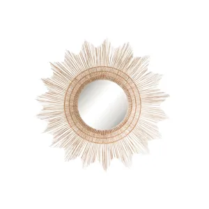 40” Hand Made Wicker Sunburst Mirror