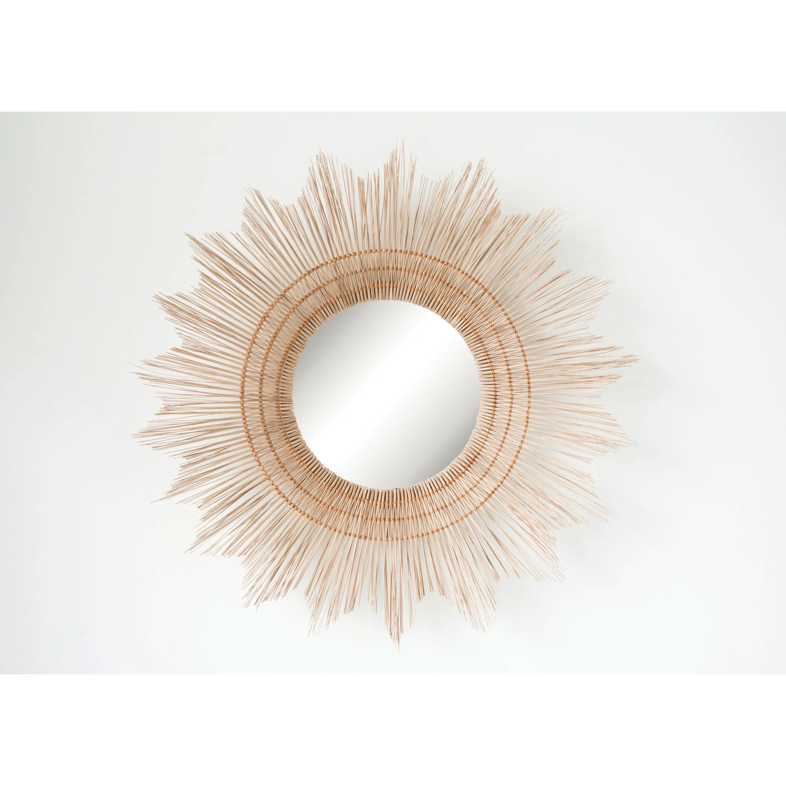 40” Hand Made Wicker Sunburst Mirror