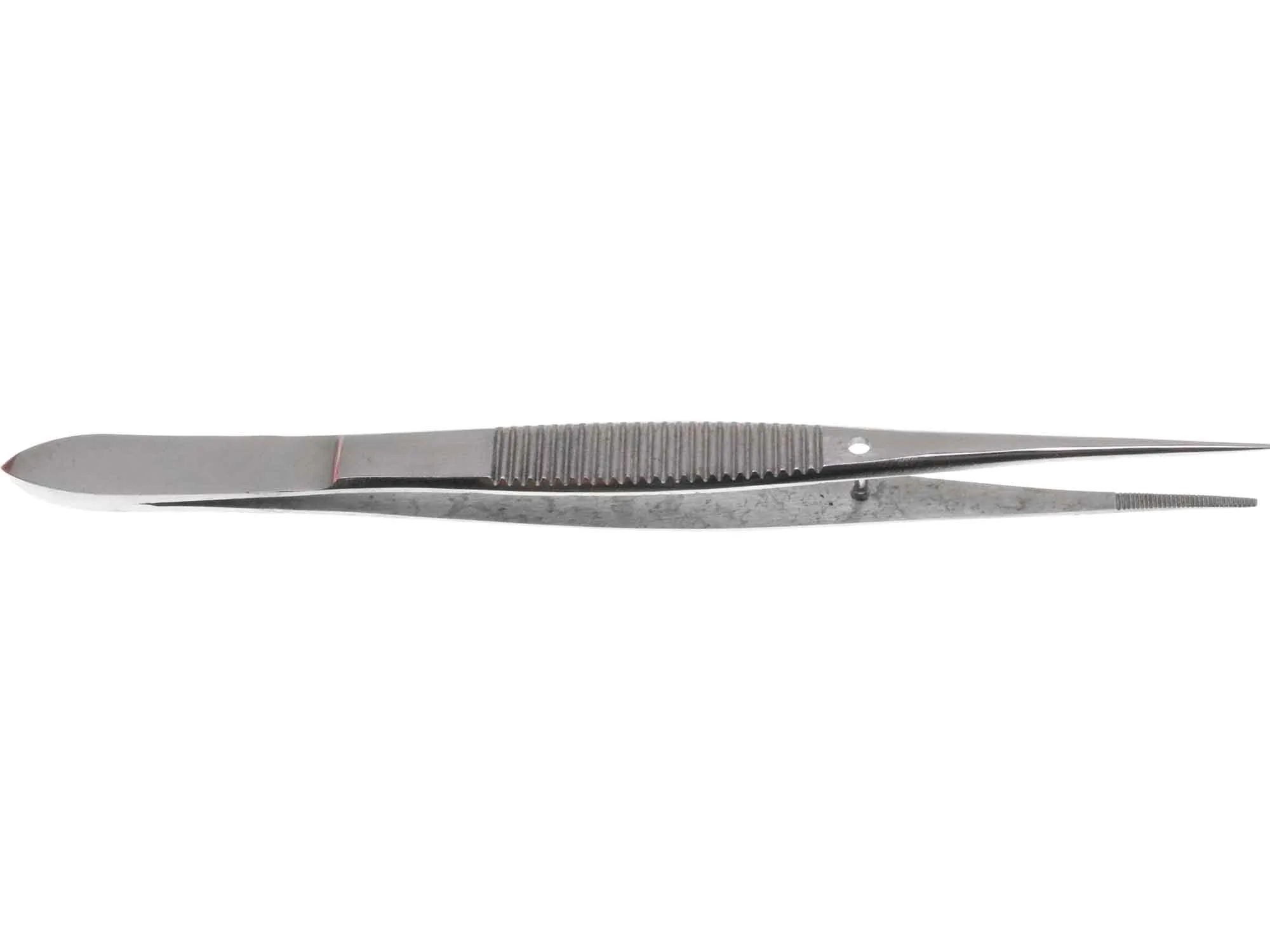 4.5 inch Splinter Tweezer Serrated Medium Tip. Position Pin