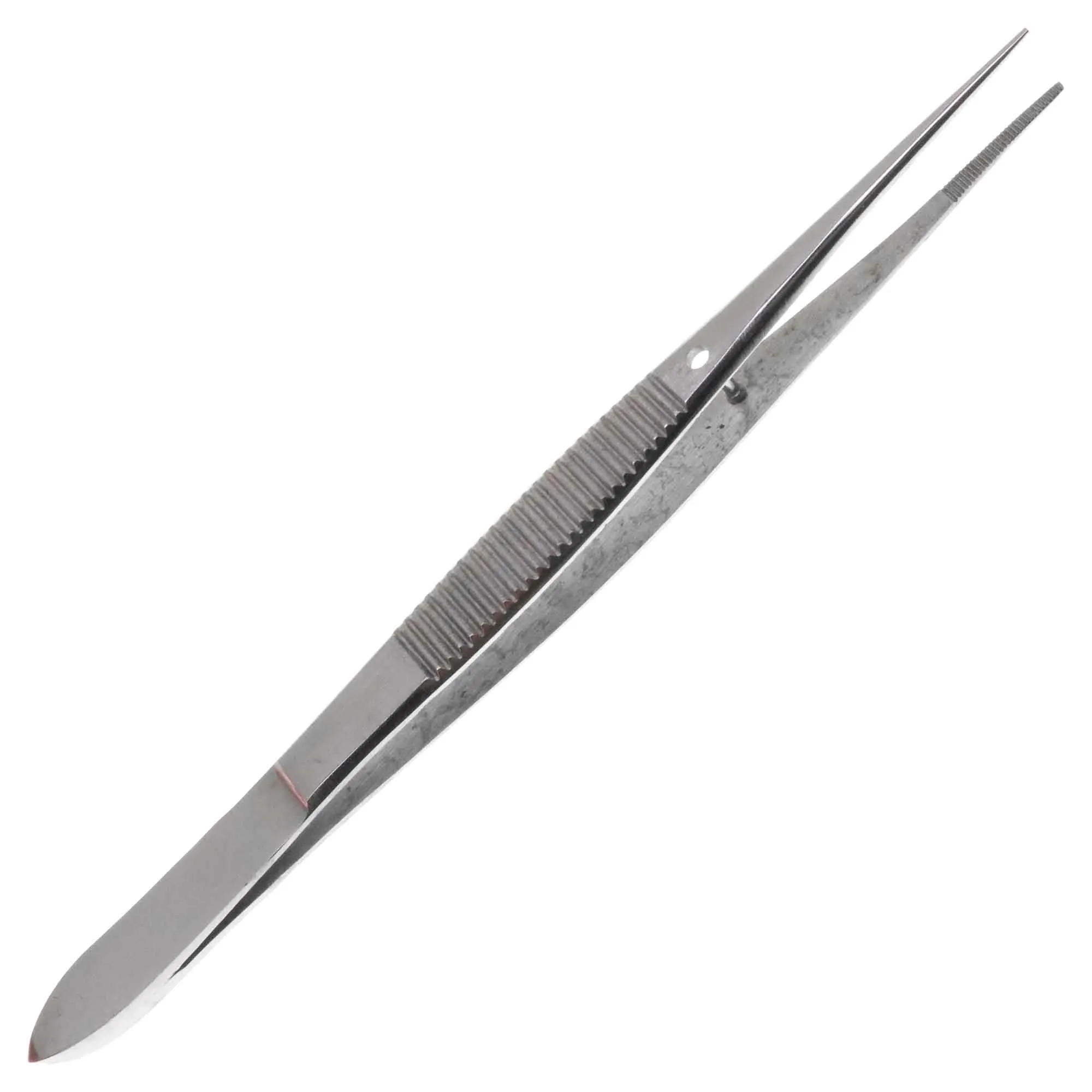 4.5 inch Splinter Tweezer Serrated Medium Tip. Position Pin