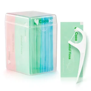 50 Count Individually Wrapped Dental Floss Picks-Oral Care Flossers for Adults- Floss Singles Bag- Travel Hotel Restaurant Office Car Dental Floss