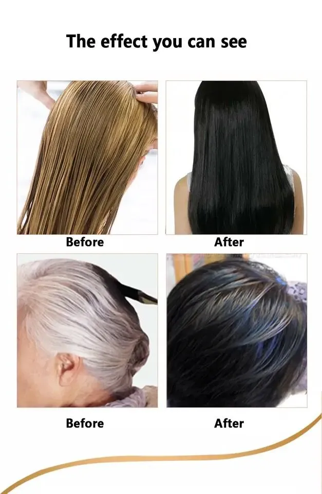500ml Hair Color Dye Shampoo for Woman Organic 5 Minutes Fast Color Shampoo