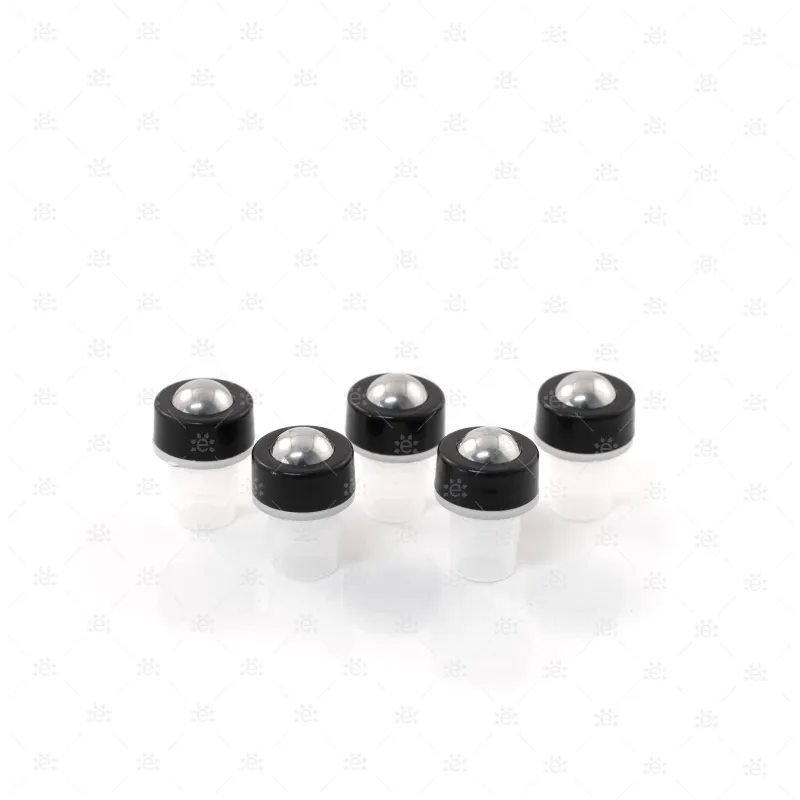 5ml Clear Glass Roller Bottle with Midnight (Black) Lid & Premium Stainless Steel Rollerball - 5 pack (NEW STYLE)