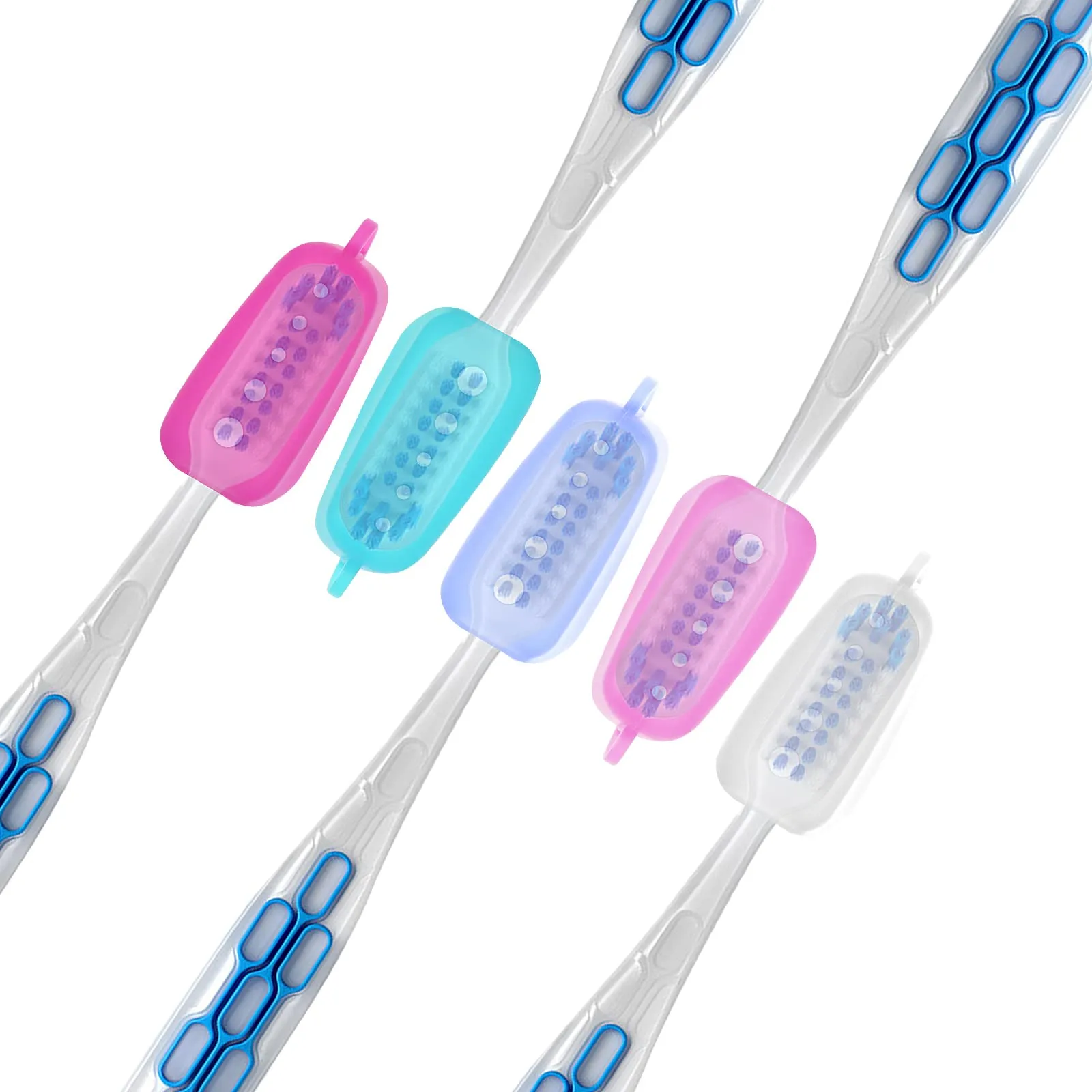 5Packs Toothbrush Cover Caps,Food Grade Silicone Toothbrush Head Covers for Travel, Home, Camping and School