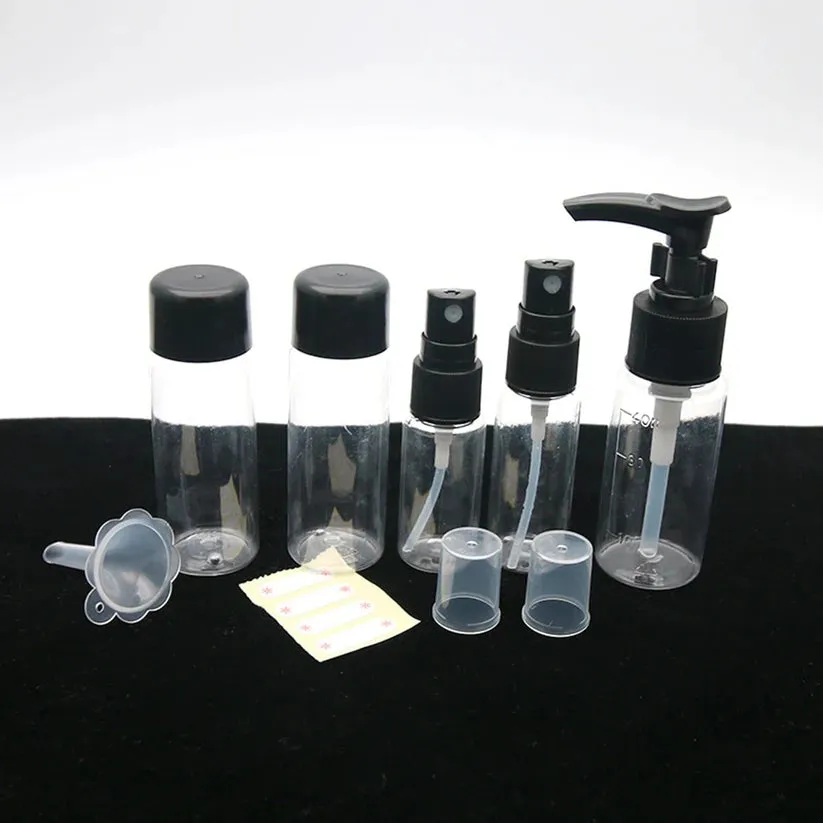 5PCs BPA Free Portable Toiletry Containers Set-Black(SA2405-285)