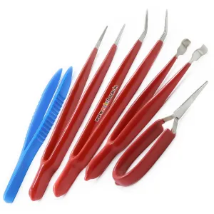 5pcs Steel Tweezers with Insulated Handle for Gadget Repair, Craft & Arts, Hobby DIY