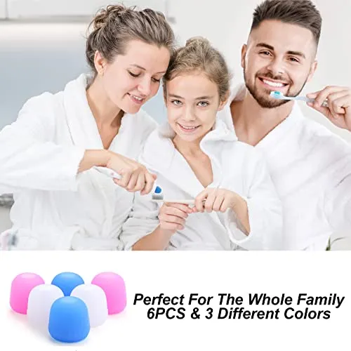 6 Pack Toothpaste Cap, Tnvee Self Closing Toothpaste Squeezer Dispenser for Kids and Adults in Bathroom, Hygiene No Mess No Waste