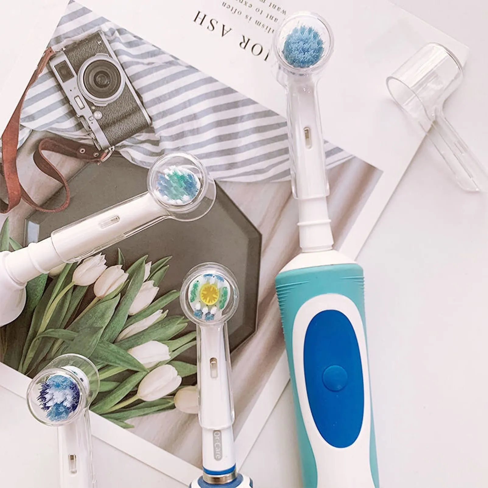 6 Pcs Electric Toothbrush Cover, Hygienic Protective Travel Cap Toothbrush Heads for Keeping Germs and Dust Away