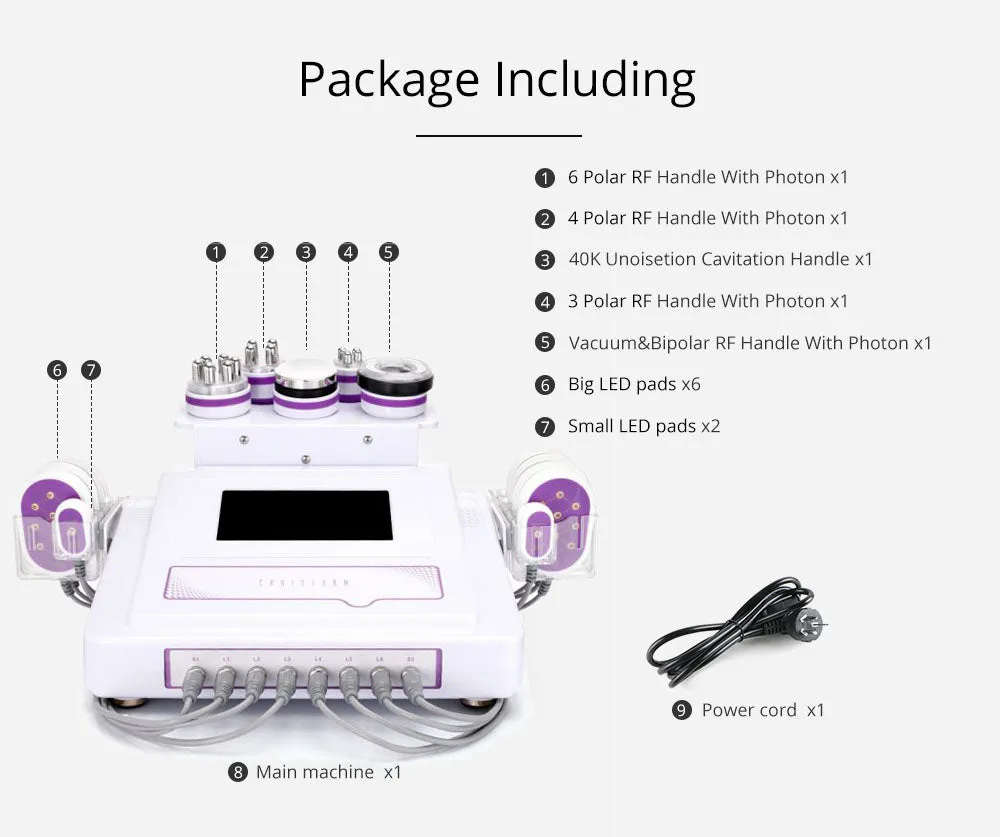 6In1 Ultrasonic Cavitation Body Slimming Skin Care & facial massager machine