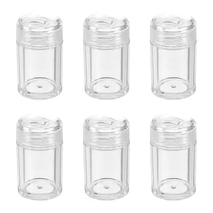 6pcs Loose Powder Bottle Empty Powder Bottle Plastic Cosmetics Powder Container Female Makeup Supply Beauty Tool Bottle Refillable Powder Bottle Plastic Bottle