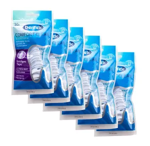 6x DenTek Comfort Clean dental floss sticks with mint flavor