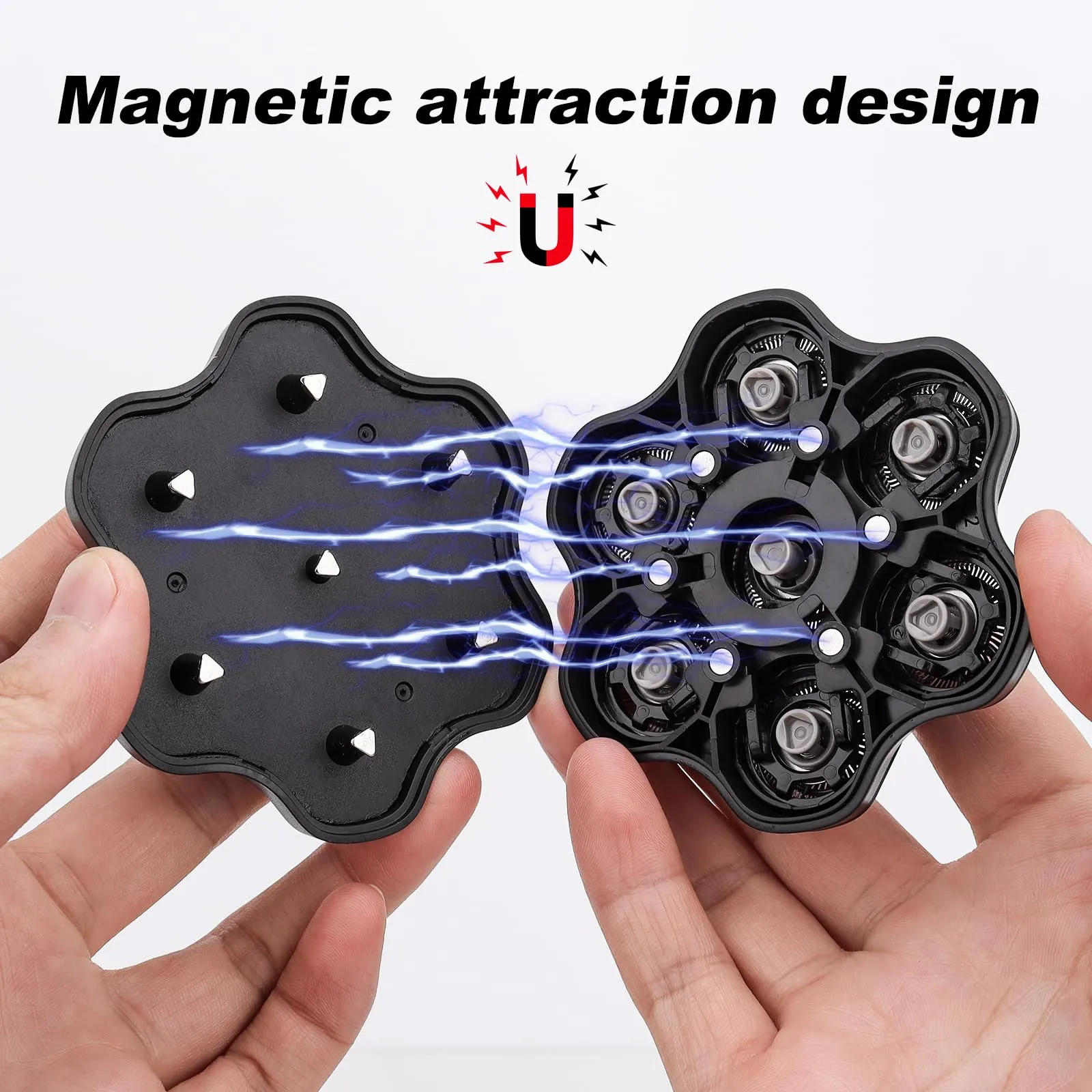 7 Blades Head Shaver Replacement Heads - Shaver Replacement Blades - Magnetic Shaver Replacement Heads for Head Shaver Universal Replacement Heads 2pcs
